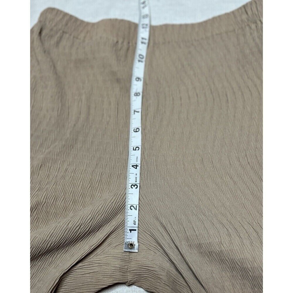 C/Meo Collective Beige Textured Pull On High Waist Wide Leg Trouser Pant Women M - Picture 10 of 10